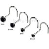 Jewelry Avalanche Black Moissanite 22G 14K Gold Nose Screw Nose Stud - 3 of 4