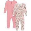Modern Moments by Gerber Baby Girl, Toodler and Child Pink 2PC Snug Fitting Footless Pajamas 2T - 3 of 4