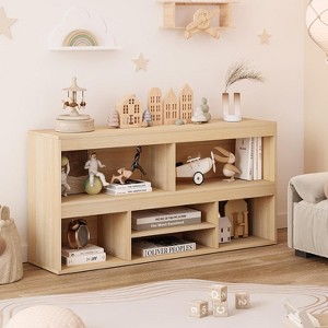 Toy Storage Organizer 6 Cubes, Kids Bookshelf Wooden Storage Cabinet Playhouse Shelves Cabinet, for Playroom, Classroom, Nursery, Kids Room, Bedroom - 1 of 4