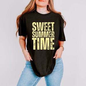 Simply Sage Market Sweet Summer Time Block Distressed Garment Dyed Tee - 1 of 4