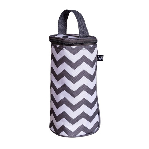 J.l. Childress Breastmilk Cooler & Baby Bottle Bag, Insulated Leak Proof,  Ice Pack Included, Single In Black/ White Stripe : Target