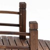 Fir Wood Garden Bridge Arc Walkway with Side Railings for Backyards, Gardens, and Streams, Stained Wood, 60" x 26.5" x 19" - 3 of 4