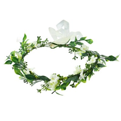 Unique Bargains Women's Green Flower Headband Headdress
