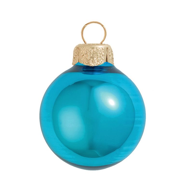 Northlight Shiny Finish Glass Christmas Ball Ornaments - 3.25" (80mm) - Blue - 8ct, 1 of 3
