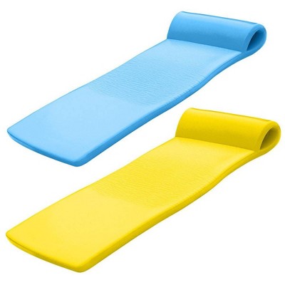 TRC Recreation Sunsation Foam Raft Lounger Pool Floats, Bahama Blue & Yellow