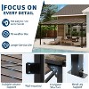 10x14ft Hardtop Lean-to Wall-Mounted Gazebo, All-Weather Pergola with 6mm Polycarbonate Roof & Reinforced Frame for Deck, Porch, Backyard, Garden - 4 of 4