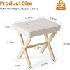 FONTOI Square Linen Makeup Stool Footstool Chair for Vanity, Modern Padded Seat Foot Rest for Makeup Room, Entryway, 16.9"*12.9"*17.7" - 3 of 4