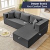 Mjkone W106'' Modern 2-Piece Free Combination Corduroy Upholstered L-Shaped Modular Sectional Sofa With Right Chaise And Pillows - 4 of 4