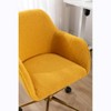 TiramisuBest Yellow Teddy Adjustable Height 360 Revolving Office Chair with Gold Legs and Wheels - 3 of 4