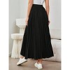 Women's Flowy High Waist Pleated Maxi Skirt Versatile Long A - Line Skirt - 3 of 4