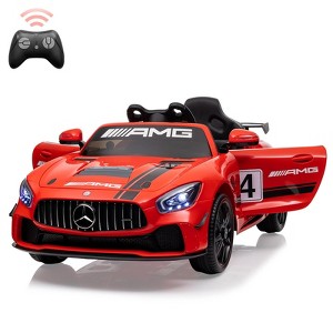 Ride on Car for Kids, 12V Licensed Benz AMG Electric Vehicles Battery Powered Sports Car,Sound System, LED Headlights - 1 of 4