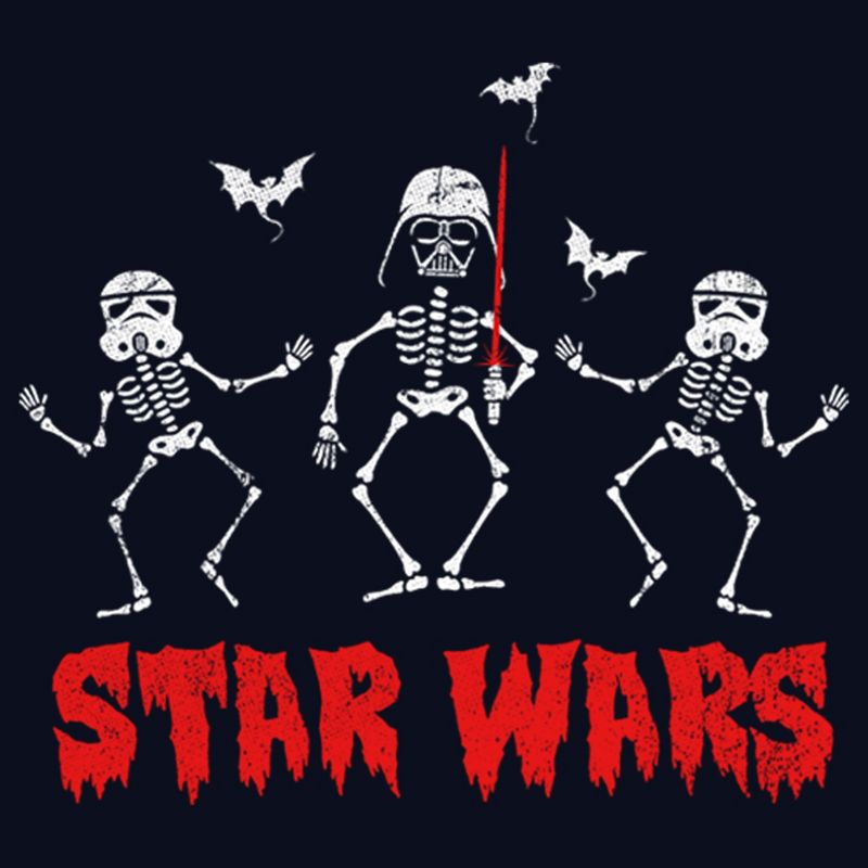 Girl's Star Wars Halloween Vader Skeletons T-Shirt, 2 of 5