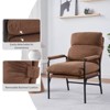 FONTOI Accent Chair with Adjustable Backrest, Comfy Chair, Comfy Lounge Chair for Living Room, Bedroom, Brown, 23.62"*37.4"*29.92" - 2 of 4