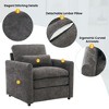 31.9" Chenille Curved-Arm Armchair with Double-Layered Cushions, Detachable Lumbar Pillow, and Elegant Stitching - 2 of 4