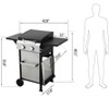 2 Burner Propane Gas BBQ Grill, 24,600 BTU Output Stainless Steel BBQ Grill with Foldable Side Table for Garden Patio Backyard Camping Barbecue - 4 of 4