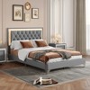 TIRAMISUBEST Full/Queen Size Upholstered Bed Frame with LED Lights, Modern Velvet Platform Bed with Tufted Headboard - 2 of 4