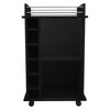 VYNXARIA Bar Cart, Glass Door, Four Casters, Two Shelves, Black - 4 of 4