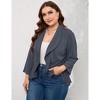 Women's Ruffled Hem Blazer Cardigan, Single-Button Lapel Jacket with 3/4 Sleeves for Casual & Office Wear - 4 of 4