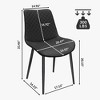 Dsvimoy Accent Chair PU Leather Dining Chair with Metal Legs for Modern Living Spaces, Black, 28"*21"*17" - 3 of 4
