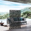 Lirago Black 72 in. Galvanized Metal Outdoor Privacy Screens Garden Outdoor Fence - 2 of 4