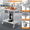 Heavy Duty Stainless Steel Work Table, Adjustable Height Utility Table for Home, Garage, and Restaurant Use - 4 of 4