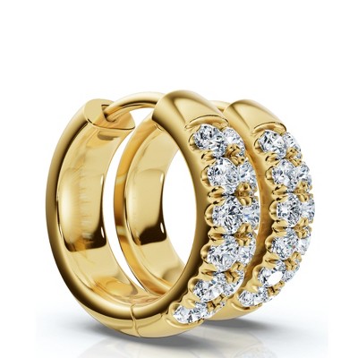 Pompeii3 5/8Ct Diamond Hooops 14k Gold Lab Created 12mm tall