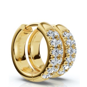 Pompeii3 5/8Ct Diamond Hooops 14k Gold Lab Created 12mm tall - 1 of 2