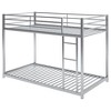 Whisen Twin over Twin Metal Low Bunk Bed with Ladder and Guardrail - 4 of 4