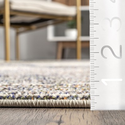 Adrienne Gray and Beige Abstract Synthetic Area Rug