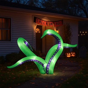 Angel Sar Halloween Inflatable Octopus Tentacles, 2 Pack 6.9FT Hanging Decor with LED Lights, for Window Yard Garden Outdoor Party Decoration - 1 of 4
