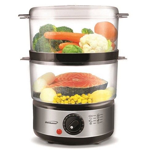 Classic Cuisine Vegetable Steamer Rice Cooker- 6.3 Quart Electric Steam Appliance with Timer for