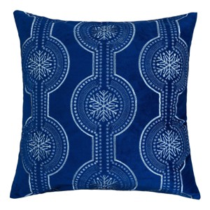 ChicFurnit Bed Pillows Boho Geometric Home Pillow Velvet Decor Pillow with Hidden Zipper Cotton Pillows for Living Room Decoration, Blue, 20"*1"*20" - 1 of 4