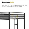Bunk Bed Frame, Sturdy Full over Full Metal Bunk Black for Kids and Adult, Low Profile and Easy Climbing with Stable Ladder, No Box Spring Needed - 3 of 4