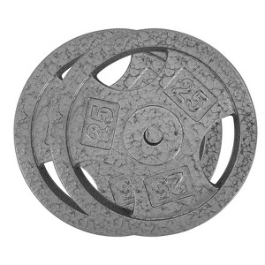 Cast Iron Weight Plates, 1 inch Standard Weights Plates with Anti-Rust Coating,  Triple Grip Handles for Home Gym Strength Training, Weightlifting - 1 of 4