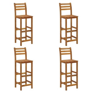 vidaXL Bar Stools 4 pcs Solid Acacia Wood - 1 of 4