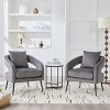 Modern Velvet Barrel Accent Chair with Open Back,Upholstered Armchair with Metal Legs for Living Room,Dining Room-Baofuwish - 3 of 4