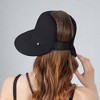 Anna-Kaci Roll Up Wide Brim Visor Sun Hat with Ponytail Hole and UV Protection Lightweight Packable Foldable Summer Cap - 2 of 4