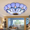 YIYIBYUS 2-Light Blue Modern Mediterranean Flush Mount Ceiling Light with Shade - 2 of 4