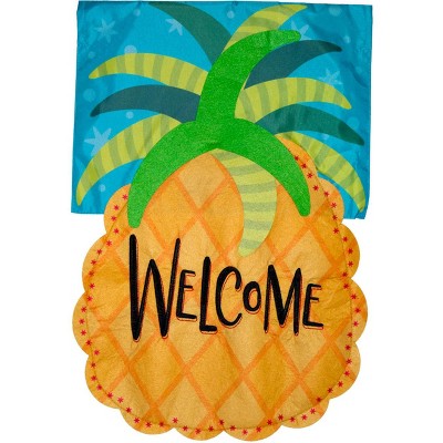 Welcome Pineapple Applique House Flag Everyday 28" x 40" Briarwood Lane