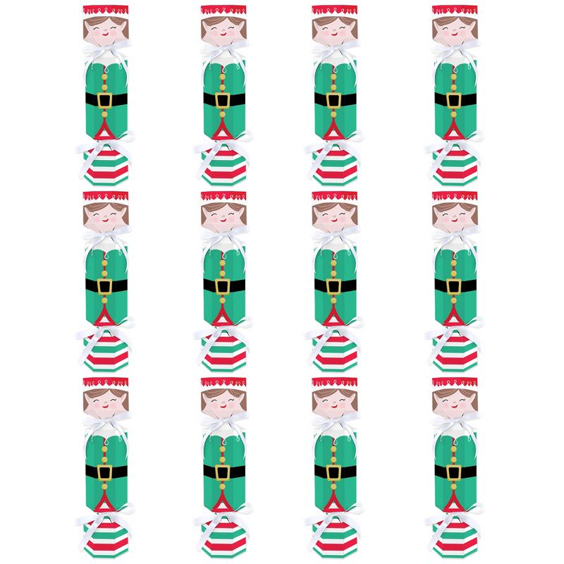 Big Dot of Happiness Elf Squad - No Snap Kids Elf Christmas and Birthday Party Table Favors - DIY Cracker Boxes - Set of 12, 5 of 9