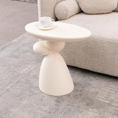 Sofa Side Table Small End Tables Fiberglass Narrow Side Table Cute Irregular Drink Table Small Coffee Table-Cuddlewood