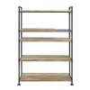 ORRD Industrial Bookshelf, 4-Tier Metal Frame Shelf with Oak & Black Finish, Modern Storage for Books & Decor, Easy Assembly - 3 of 4