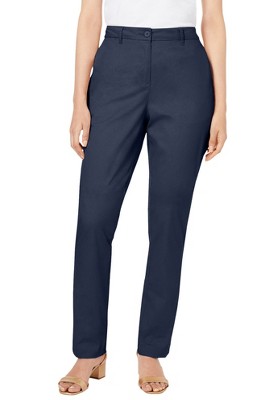 Jessica London Women's Plus Size Stretch Cotton Chino Straight Leg Pant