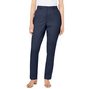 Jessica London Women's Plus Size Stretch Cotton Chino Straight Leg Pant - 1 of 4