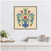 Kate and Laurel Framed Canvas Wall Art Print Floral Blue Vase 02 by Rachel Lee, 22 x 22 Sylvie Walnut Frame, Whimsical, Flower Art for Wall Decor - 4 of 4