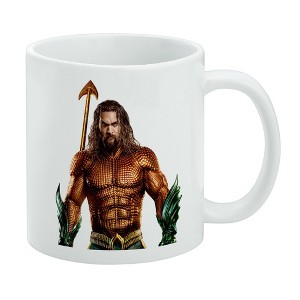 Aquaman Movie Jason Mamoa Full Costume Ceramic Coffee Mug, Novelty Gift Mugs for Coffee, Tea and Hot Drinks, 11oz, White - 1 of 4