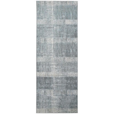 Azure Modern Abstract White/Gray/Blue Area Rug