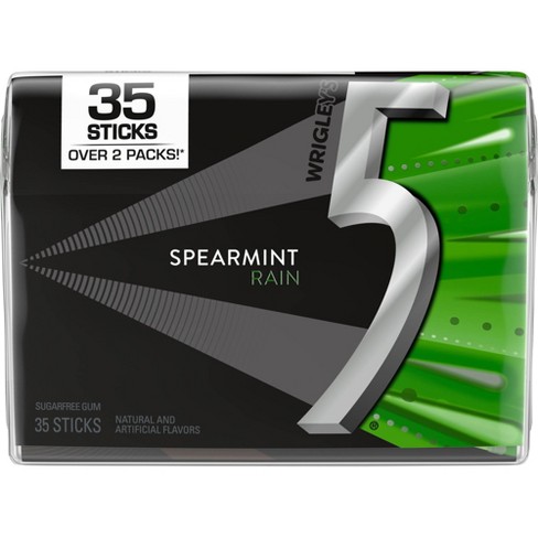 Wrigley's 5 Spearmint Rain Sugarfree Gum - 35ct - image 1 of 4