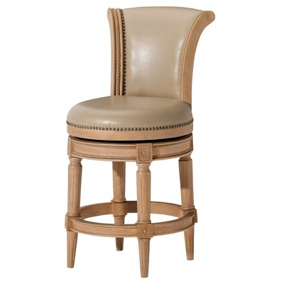 Maven Lane Pullman Kitchen Counter Stool In Weathered Oak Finish W 