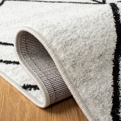 Adirondack Light Grey and Black Geometric Square Rug